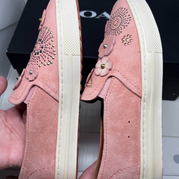 Coach Slip On Sneaker With Tea Rose Rivets Peony G2062 - Picture 2 of 11